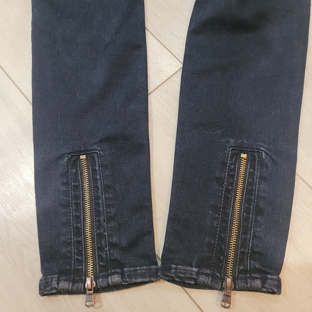 Hudson Women's Chimera Zipper Skinny Jeans Low Rise Dark Wash Denim Blue 26 - Picture 9 of 12